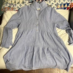 Lovestitch Coastal Grandmother Linen Stripped Tunic